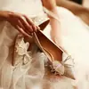 Sapatos de Noiva Franceses Principais Xiuhua com Vestido de Noiva Uso Duplo 2026 Novo Estilo Sapatos de Noiva Pés Não Cansados Salto Alto de Cristal Sapatos Femininos