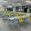 Mesa de Jantar Retangular de Ardósia e Cadeiras para Estudantes Escolares, Unidades Fabris, Funcionários de Empresa, Mesa de Jantar de Cantina Dividida de Restaurante