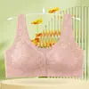 Ropa Interior Fina de Encaje Sin Costuras para Mujeres de Mediana Edad y Mayores, Sujetador para Madres con Broche Frontal, Delgado, Sin Aros para Mujeres