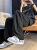 Pantalones Rectos de Moda Veraniega Tendencia Estilo Hong Kong Ins Estilo Perezoso Holgado Pantalones Deportivos Juveniles Tendencia Casual