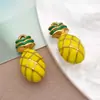 Colgante de Acero Inoxidable 3D de Fruta Artificial Cereza Fresa con Goteo de Aceite Accesorios para Joyería DIY Pendientes Pulsera Collar Colgante