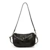 Bolso Clásico Versátil de Moda para el Trabajo Bolso de Mujer de Cuero con Textura de Cera de Abeja de Moda Bolso de Hombro Único Bolso Cruzado Bolso Tipo Dumpling de Alto Valor
