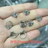 Prata antiga de Shanxi retrô panax notoginseng flor de prata botão de rosa pingente deslizante tampa de borla DIY texto brincar acessórios de joias
