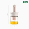 Pincel de Óleo Frasco de Óleo Integrado Vidro Pincel de Silicone Grau Alimentício Pincel para Churrasco Resistente a Cabelos Doméstico Pincel de Alta Temperatura Pote de Óleo