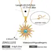 Jieding Turquesa Azul Sol Aço Titânio Strass Colar Luxo Leve Acessórios de Nicho Corrente para Clavícula Feminina Aço Inoxidável Joias Transfronteiriças