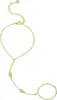 Amazon Más Vendido Moda Nueva Pulsera de Dedo de Mano Trasera con Pedrería Hoja Incrustada Cadena Multicapa Elegante Pulsera Sencilla