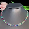 Collar de Zirconia de Colores Dopamina de Lujo Ligero de Gama Alta Pulsera Popular de Moda de Nicho Conjunto de Accesorios Europeos y Americanos de Temperamento