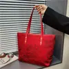 Bolsa de Novia Roja de Gran Capacidad Nueva Otoño e Invierno 2026 Transfronteriza, Bolso Tote Grande Elegante, Bolso de Hombro de Moda para Mujer
