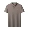 Nueva Camisa Polo de Manga Corta de Verano para Hombre Casual de Negocios Color Sólido Estampada Cómoda Camiseta con Cuello para Hombre Tops de Exportación