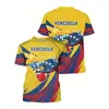 Camiseta con Estampado de Venezuela Transfronterizo Impresión 3D para Hombre Cuello Redondo Manga Corta Moda Casual Verano Camiseta Diaria