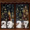 Pegatinas de Navidad Copos de Nieve Muñeco de Nieve Pegatinas Electrostáticas Decoración de Escena para Ventana de Centro Comercial Papá Noel Renos Pegatinas de Vidrio