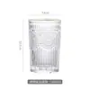 Venta al por mayor de fábrica Taza de vidrio con relieve Borde dorado Girasol Iridiscente Creativa Taza de agua INS Hogar Retro Europeo Arcoíris
