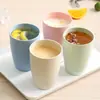 Juego de Tazas de Agua Portátiles de Paja de Trigo para Uso Doméstico en la Sala de Estar, Taza de Plástico Simple Creativa, Taza de Leche Anticaída