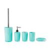 Juego de baño de plástico de cinco piezas fabricantes mayoreo juego de baño para lavar de cinco piezas baño hogar vaso para enjuague bucal cepillo cinco piezas