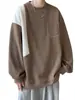 Sudadera Pesada con Cuello Redondo para Hombre, Nuevo Diseño Primavera y Otoño 2025, Marca de Moda, Corte Holgado, Top de Manga Larga