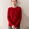 Nuevo Estilo Otoño e Invierno 2026 Suéter de Cachemir Grueso de Doble Capa para Mujer Cuello Redondo Color Sólido Holgado de Manga Larga Suéter Base de Punto