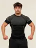 Camiseta Deportiva Ajustada para Hombre Gym-Shark Fitness Manga Corta Running Entrenamiento Secado Rápido Baloncesto Exclusiva Transfronteriza