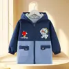 Ropa exterior impermeable y resistente a las manchas para niños, elegante abrigo de otoño e invierno, tallas mediana y grande, chaqueta de algodón con cremallera, adecuada para usar sobre la ropa