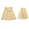 Conjunto de Verão para Meninas 2026 Novo Estilo Roupas de Verão Modernas e Elegantes para Bebês Meninas, Conjunto de Duas Peças com Colete sem Mangas para Crianças