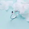 Anel Aberto em Prata de Lei S925, Estilo Coreano, Design Moderno e Requintado, Anel Simples de Rabo de Peixe Cravejado com Diamantes, Anel Personalizado para Mulheres