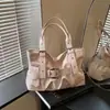 2026 Nova Bolsa Coreana Plissada de Um Ombro para Mulheres Grande Capacidade Bolsa Transversal de Couro PU Moda Versátil Bolsa para o Dia a Dia