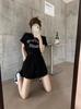 Camiseta que Realza la Altura Estilo Urbano Influencer Talla Petite + Pantalones Cortos Versátiles para Paraguas Conjunto de Dos Piezas para Correr Pantalones Casuales de Mujer para Correr por la Mañana