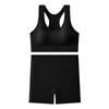 Conjunto de Sujetador Deportivo de Comercio Exterior, Transpirable, Push-Up, Anti-Exposición, Forma de I, Espalda Bonita, Cintura Alta, Control Abdominal, Pantalones Cortos de Yoga para Fitness