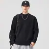 Suéter térmico de cuello medio retro americano para hombre, nuevo suéter de punto holgado otoño e invierno 2026, suéter de moda