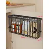 Estante de Almacenamiento para Cocina, Puerta de Gabinete, Montado en Pared, Caja de Almacenamiento para Papel Film y Bolsas de Basura, Canasta de Almacenamiento para Botellas y Frascos de Condimentos del Hogar