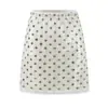 Falda midi elástica de alta gama con adornos de lentejuelas y encaje, novedad de verano, falda corta elegante de lunares ajustada para chica popular