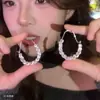 Aretes de Aleación de Cobre, Aretes de Aro Plateados Brillantes para Mujer, Estilo Minimalista, Sensación de Lujo, Versátiles, Exquisitos, Aretes Exagerados