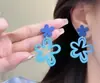 Combinación de faldas: Pendientes Florales de Bloques de Color Dopamina Adecuados para Verano para Mujer, Lindos y Dulces, Pendientes y Accesorios para Orejas que Adelgazan el Rostro