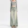 Jeans Rectos Holgados Estilo Retro Americano para Mujer 2025 Nuevos Pantalones de Primavera y Otoño que Realzan la Altura Adelgazantes de Longitud al Suelo