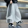 Pantalones de chándal holgados de pierna ancha para niño, estilo coreano, moda infantil, estilo callejero, pantalones casuales, pantalones de comercio exterior para niños pequeños y medianos