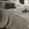 Juego de Cuatro Piezas de Colcha de Seda Helada de Verano para Aire Acondicionado Algodón Tencel Colcha Refrescante de Verano Lavable a Máquina Jacquard Tacto Frío Colcha Delgada Blanca