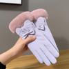 Luvas Femininas de Inverno para Ciclismo Ciclismo de Inverno com Forro de Lã Espessadas Quentes Tela Sensível ao Toque Ciclismo Feminino Carro Elétrico Bonde Inverno