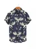 Estilo Étnico Nueva Camisa Hawaiana de Verano Patrón de Grulla en Spray Impresión 3D Top de Moda para Hombres