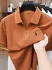 [Seda + Modal] Camisa Polo de Manga Corta para Hombre 2026 Nuevo Estilo de Verano Camiseta Transpirable Bordada para Hombre