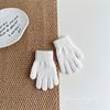 Guantes de Punto con Dedos para Niños Estilo Coreano, Modernos y Sencillos de Color Caramelo, Cálidos Guantes de Lana para Otoño e Invierno para Bebés Niños y Niñas