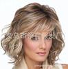 Fabricante de comercio exterior europeo y americano nuevo de mujeres de colores mixtos de longitud media con flequillo de aire y cabello rizado fuerte en stock