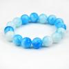 Pulsera de Cuentas de Jade Imitación de Venta Caliente Europea y Americana para Mujer, Versátil Pulsera de Cordón Elástico de 12 mm, Joyería Transfronteriza al por Mayor que No se Desvanece