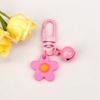 Ins fresco colorido pequena flor Bell chaveiro diy pingente feito à mão menina saco do coração porta fivela ornamentos bonitos