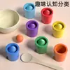 Educación Temprana Montessori Transfronteriza Siete Colores Cognición de Color Emparejamiento Clasificación Taza Entrenamiento de Concentración Infantil Juguetes Educativos Madera
