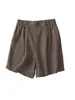 Novos Shorts de Perna Larga de Verão, Calças Soltas Versáteis Casuais com Decoração de Botão Estilosa e Cintura Elástica em Algodão e Linho