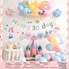 Conjunto de Balões de Aniversário Infantil para Crianças de 1 a 5 Anos, Suprimentos de Decoração para Cena de Festa, Conjunto Completo para Meninos e Meninas