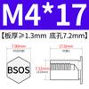 Yishenglong Pernos Remachables para Agujero Ciego de Acero Inoxidable Tuercas Remachables Placa de Presión Hexagonal Rosca Bsos-M3M4