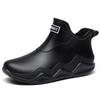 Novas Galochas de Moda Masculinas com Forro de Lã Roupa Externa Impermeável Antiderrapante Galochas de Casal Estilo Coreano Cano Curto Sapatos de Água para Cozinha Pesca