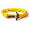 Nuevo Estilo Marino Ancla de Barco Negra Tejida a Mano con Cuerda de Paraguas de 7 Hilos Pulsera de Nylon Multicapa de Moda para Hombres y Mujeres Joyería