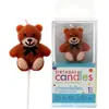 Vela Ursinho Coreano Gravata Borboleta Urso de Pelúcia Decoração de Bolo de Aniversário Enfeite Fofo Festa Infantil Suprimentos de Confeitaria