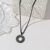 Collar Sencillo Redondo de Acero de Titanio Cadena Retorcida para Hombres y Mujeres, Colgante de Acero Inoxidable con Grabado, Joyería al por Mayor Transfronteriza Más Vendida